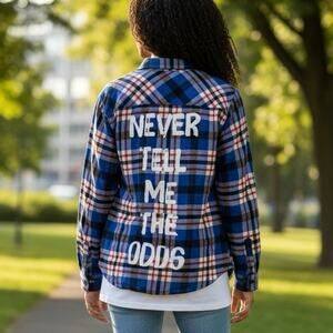 NWOT Disney Parks Cakeworthy x Star Wars Han Solo Flannel Plaid Button-Down L